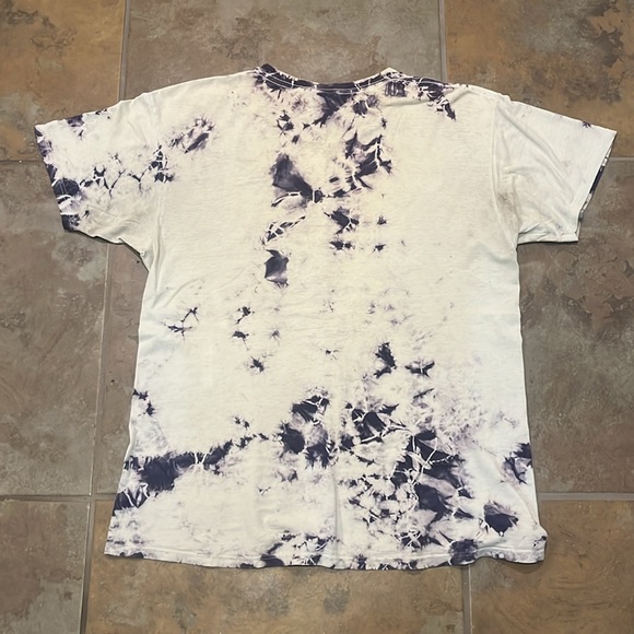 Vintage thrashed stussy large baggy tee, stained, torn, tie die blue - Picture 12 of 13